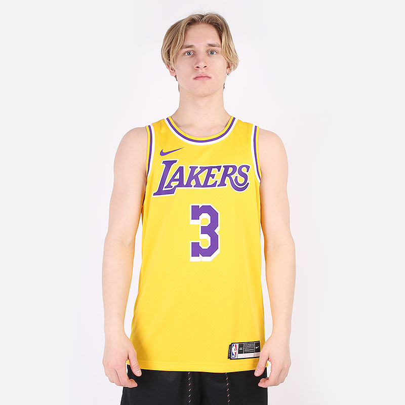 мужская желтая майка Nike Anthony Davis  NBA Lakers Icon Edition 2020 CW3669-728 - цена, описание, фото 1